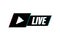 Live streaming logo. Glitch icon. Stream interface. Vector stock illustration.