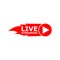 Live streaming logo icon design element. Banner for tv news or online broadcasting. Live streaming logo icon