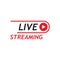 live streaming logo icon vector design a stylist text square rounded element with play button for TV news or online broadcasting