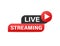 Live streaming logo, news and TV or online broadcasting. Vector stock illustration