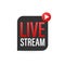 Live streaming logo, news and TV or online broadcasting. Vector stock illustration