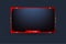 Live streaming overlay vector with red and dark color. Stream overlay design with buttons for online gamers. Offline frame design