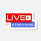 Live streaming sticker, news and TV or online broadcasting