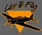 Live To fly WWII airplane Orange art