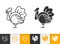 Live Turkey simple black line vector icon