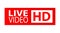LIVE VIDEOS HD. A button, icon, or sign for a website, application, and creative design
