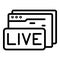 Live web page reportage icon, outline style