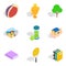 Liveliness icons set, isometric style