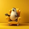 Lively 3d Animation: Cartoon Penguin In Yellow Chair