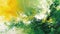 Lively abstract greenery painted with energetic yellow and green strokes.