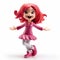 Lively Action Poses: Pink-haired Cartoon Girl Figurine