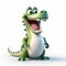 Lively Cartoon Alligator Smiling In Raphael Lacoste Style