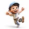 Lively Cartoon Characters In Unreal Engine 5: A Playful Baseball Pose