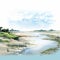 Lively Coastal Landscape: Digital Illustration Of A River