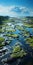 Lively Coastal Landscapes: A National Geographic Style River With Green Stones