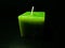 Lively colored green square decorative candle