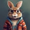 Lively And Colorful Animated Bunny Portrait By Contest Winner