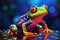 Lively Cute colorful bright frog. Generate Ai