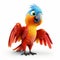 Lively And Energetic 3d Pixar Parrot Cartoon Character Design