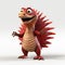 Lively And Energetic 3d Render Of A Cartoonish Lizard Character