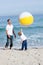 Lively family playing with a ball