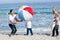 Lively family playing with a ball