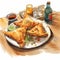 Lively Illustration Of Samosas On A Bar - Kawacy Style