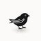 Lively Illustrations Of A Black And White Bird Icon