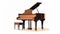 Lively Interiors: A Stunning Brown And Bronze Grand Piano Illustration