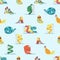 Lively Seamless Pattern Featuring Colorful Water Slides, Perfect For A Summer-themed Design, Tile Background