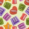 Lively Seamless Pattern Featuring Pencil Sharpeners In Various Vibrant Colors, Creating A Fun And Playful Design