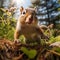 Lively Squirrel Gazing At The Sun In Mike Campau Style