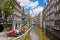 Lively street in the heart of Amsterdam, Netharlands