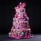 Lively and Vibrant Pop Art Style - Whimsical Cake Cutting and Dining