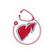 Liver care logo design vector. heart shilhoutte with medical symbol template illustration for liver doctor logo sign