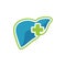 Liver care logo design vector. heart shilhoutte with medical symbol template illustration for liver doctor logo sign