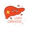 Liver cirrhosis cartoon poster