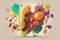 Liver. Cute cartoon healthy human anatomy internal organ character set with brain lung intestine heart kidney liver and