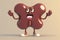 Liver. Cute cartoon healthy human anatomy internal organ character set with brain lung intestine heart kidney liver and
