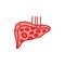 Liver disease hepatitis line color icon. Inflammation internal organ concept.