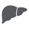 Liver glyph icon, anatomy and biology, hepatology