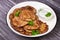 Liver Patties with Sour Cream and Parsley. Liver Cakes or Fritters of Liver