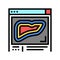 liver radiology scanning color icon vector illustration