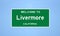 Livermore, California city limit sign. Town sign from the USA.