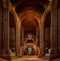 LIVERPOOL, ENGLAND, DECEMBER 27, 2018: Magnificent huge entrance hall of the Church of England Anglican Cathedral of the Diocese
