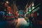 LIVERPOOL, ENGLAND, DECEMBER 27, 2018 People enjoying a pleasant night time in historic Matthew Street in Liverpool with a mixture