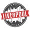 Liverpool England UK Travel Stamp Icon Skyline City Design Tourism Seal Badge Illustration.