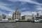 Liverpool, June 2014,  a scene across the River Mersey showing Pier Head, with the Royal Liver Building, Cunard Building and Port