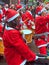 LIVERPPOL, UK 6TH DECEMBER 2015, Batala Samba band in santa cost