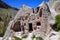 Lives and churches carved in the rocks area Toganli, Turkey